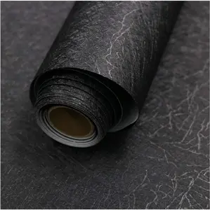 15.7" X 118" Black Silk Wallpaper Embossed Self Adhesive Peel and Stick Wallpaper Contact Paper Removable Kitchen Wallpaper Vinyl Black Wallpaper Cabinet Furniture Textured Wallpaper