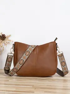 Women's Boho Ethnic Pattern Wide Crossbody Bag, Hobo Crossbody Purses, Vintage Shoulder Bag with Adjustable Strap, Fashionable Bag for Daily Use, Fashionable Bohemian Bag