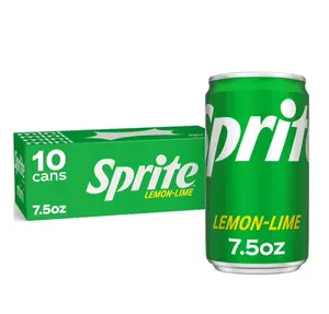 Sprite Lemon Lime Mini Soda Pop Soft Drink, 7.5 fl oz, 10 Pack Cans
