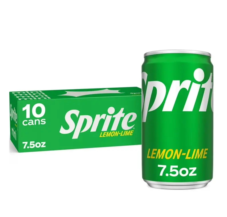 Sprite Lemon Lime Mini Soda Pop Soft Drink, 7.5 fl oz, 10 Pack Cans