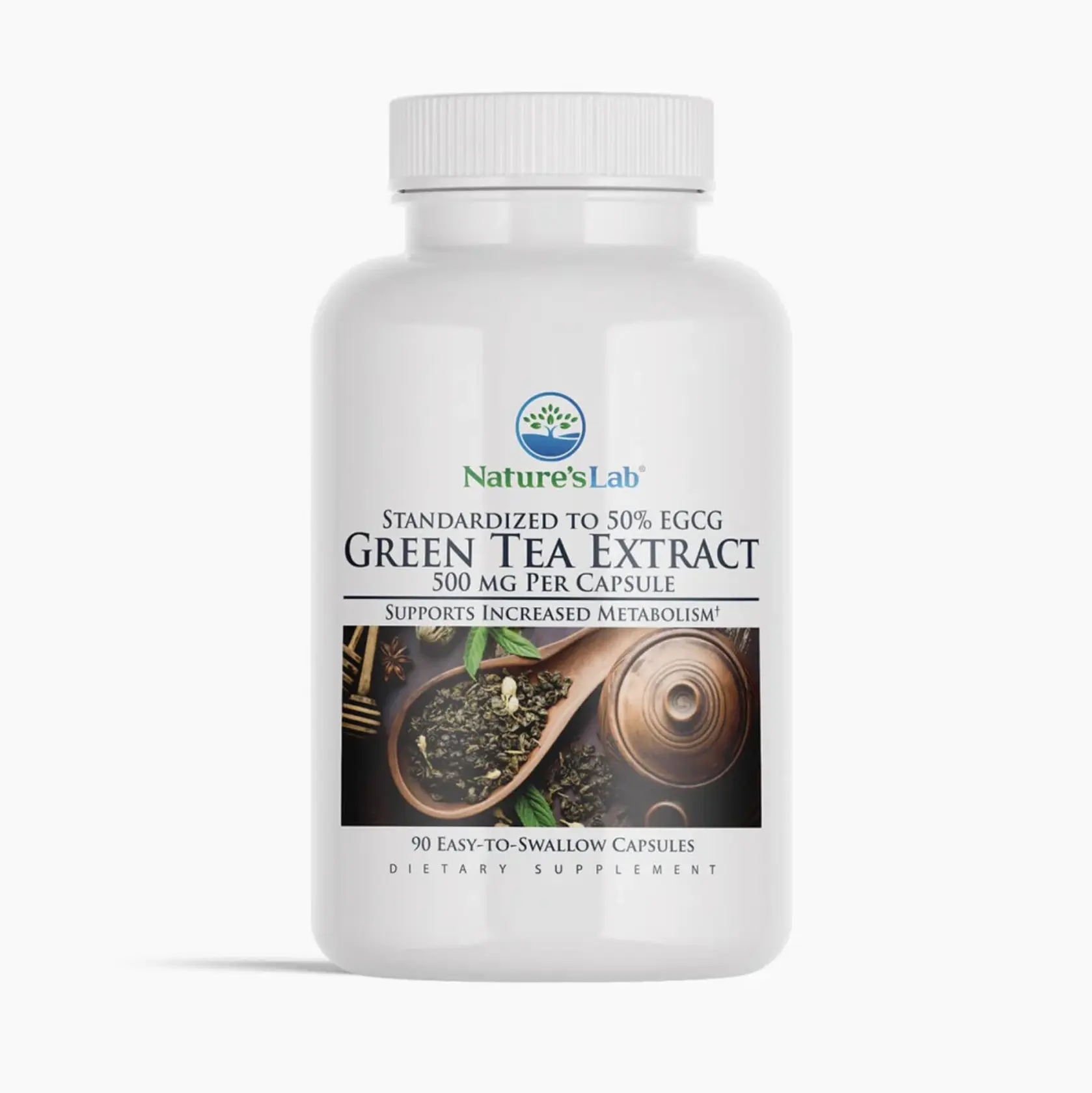 Nature's Lab Green Tea Extract 500 mg – Antioxidant & Metabolism Support – 90 Capsules – Polyphenols & EGCG – Energy & Immune Health – Non-GMO, Gluten-Free Supplement Fitness Healthcare Natural Edible Dietary Vitamin