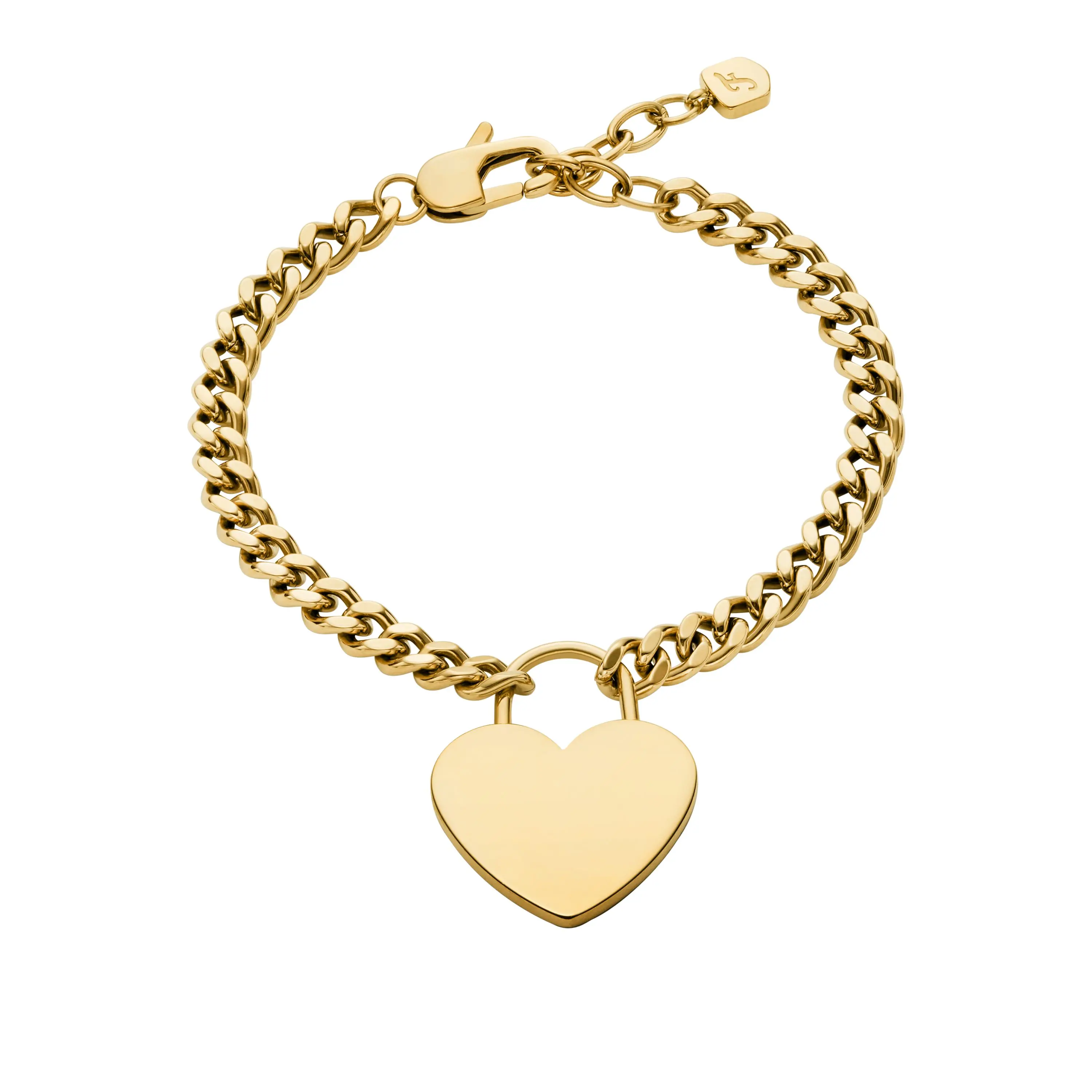Fossil Women's Sutton Gold-Tone Stainless Steel Heart Bracelet