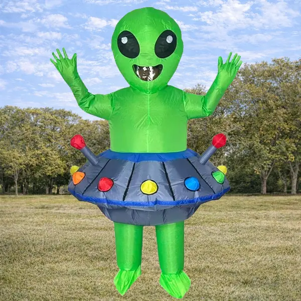 Inflatable Alien Costume for Adults – Funny Space Themed Blow Up Suit with Fan for Halloween Party Cosplay Outfit Clothes