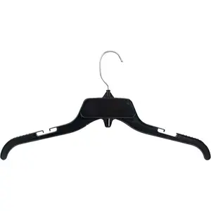 HangOn Shirt Hangers Recycled Plastic with Notches, Black, 17 Inch Pack of 25