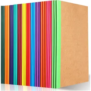 36 Composition Notebooks Bulk, A5 Kraft Lined Notebooks College Ruled Journal withs Rainbow Spines, 60 Pages Travel Journals for School Office Supplies,8.x 5.5",12 Colors