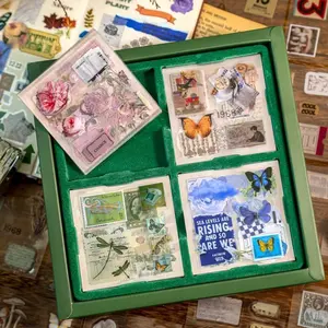 Vintage Paper Material, 100 Sheets Vintage Notebook Background Paper, DIY Decorative Stickers for Scrapbooking & Journal Writing