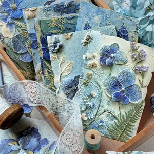 1 pack of 23 page vintage decorative paper with plants, flowers, and leaves, used for handicrafts, antique relief, plant material paper, flower and flower love letter series, hand tent pain pack, millet DIY background base paper