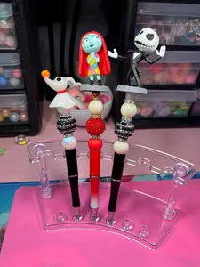 Nightmare Before Christmas Holiday Beaded Pens | Jack Skellington, Sally & Zero | Spooky Christmas Stocking Stuffer