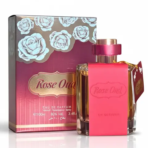 Ciana Women's Rose Oud Eau De Parfum 3.4fl.oz Natural Spray - High-Quality Cruelty-Free Citrus-Exotic Oud Rose Blend Liquid, 3 – 3.9 Fl Oz Elegant Bottle, Wood Notes, Smooth Bergamot & Cedar, Long-Lasting Seductive Luxurious Scent for Adults