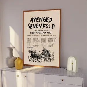 Avenged Sevenfold Tour 2024 Poster, Poster Print, Home Decor, Wall Art Decoration Gift