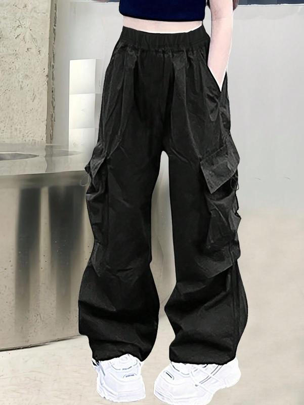 1PCS Girls Teenagers Casual Trendy Sports Exercise Outdoor Cargo Pants With Large Pockets Work Pants Spring Summer Autumn Size8-16Y