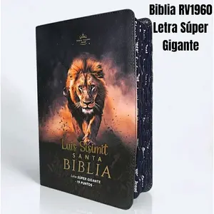 Deniashop Biblia de León Personalizada es Version Reina Valera 1960 Letra Super Gigante Tamaño Grande