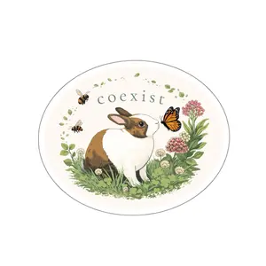 Coexist Bunny Sticker | Pollinator Garden Vinyl Decal