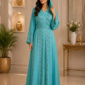 #58 Dubai luxury 1-piece abaya with matching belt and matching hijab