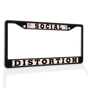 Metal License Plate Frame Vinyl Insert Social Distortion, Car Accessories
