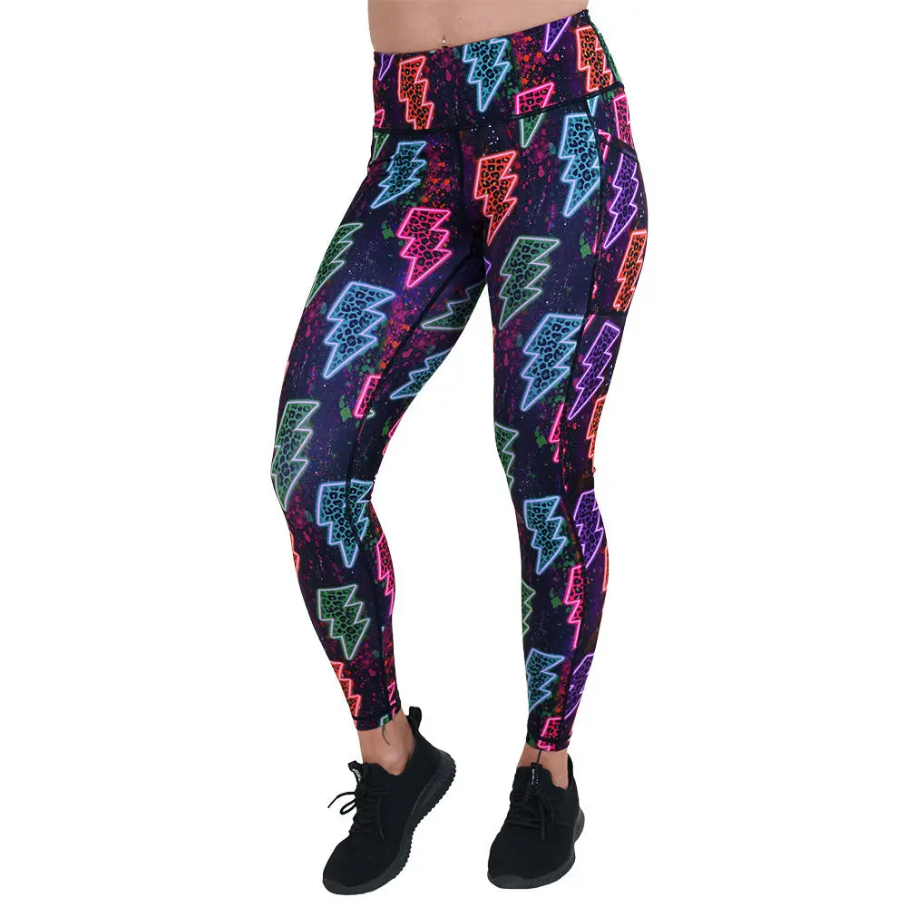 CVG Women's High-Waisted Squat-Proof Polyester Spandex Leggings with Pockets - Fitness Pants, Gym Exercise Activewear, Sportswear Bottoms, Gym Tights Clothes