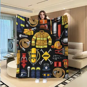 Firefighter-Inspired Blanket, Soft Lightweight Luxury Throw, Perfect for Bed Sofa Office Camping Travel Gift, All-Season Comfort