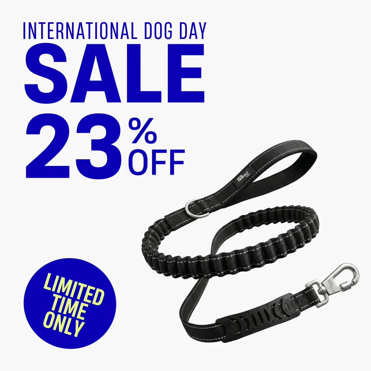 Dog Friendly Co. Bungee Dog Leash – Shock Absorbing, Reflective & Heavy Duty with Traffic Handle & Padded Grip Dog Leash Harnesses