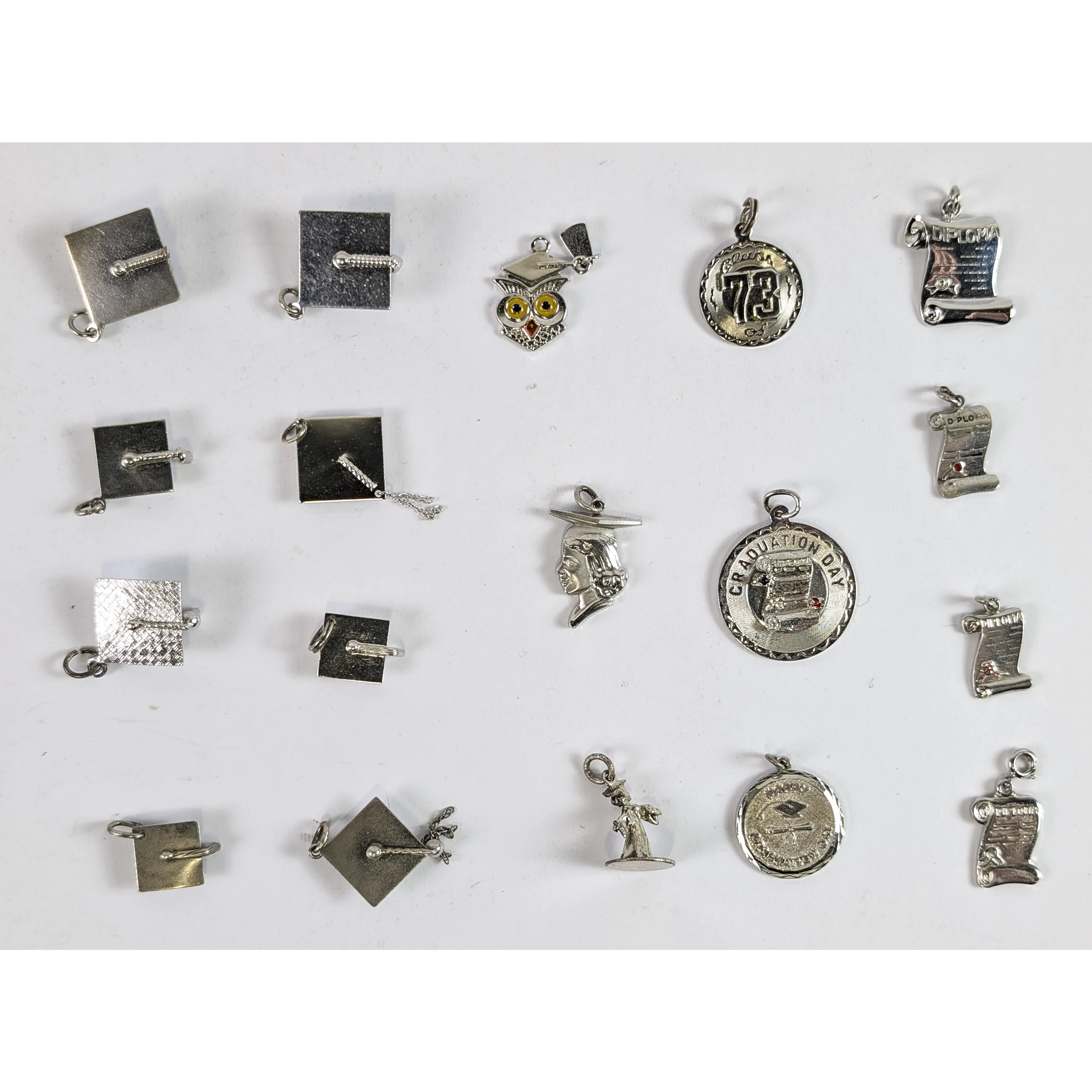 Sterling Silver Graduation Charms - Choose by Charm! - Stamped and Tested Sterling - Grad Caps and Tassels