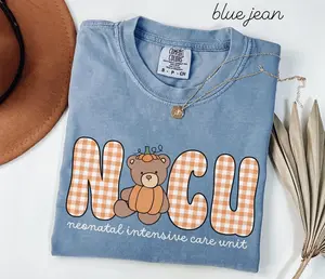 NICU Comfort Colors Fall Bear Shirt, Neonatal Intensive Care Unit Halloween Thanksgiving Work Tshirt, NICU Nurse Gift, Neonatal ICU Nurse, Full Sizes