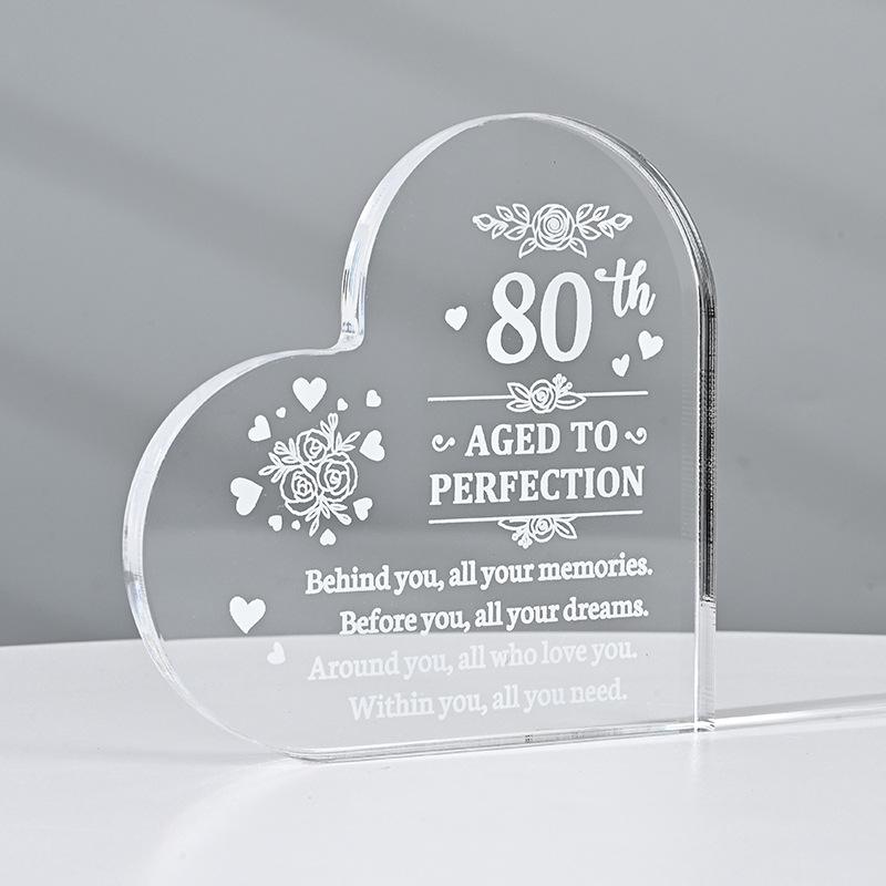 Acrylic  Heart Ornament, Heart-shapedSouvenir  & Anniversary Gift for Mother, Friendsand  Lovers