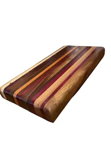 Handcrafted Black Walnut, Cherry, Purple Heart & Mahogany Cutting Board