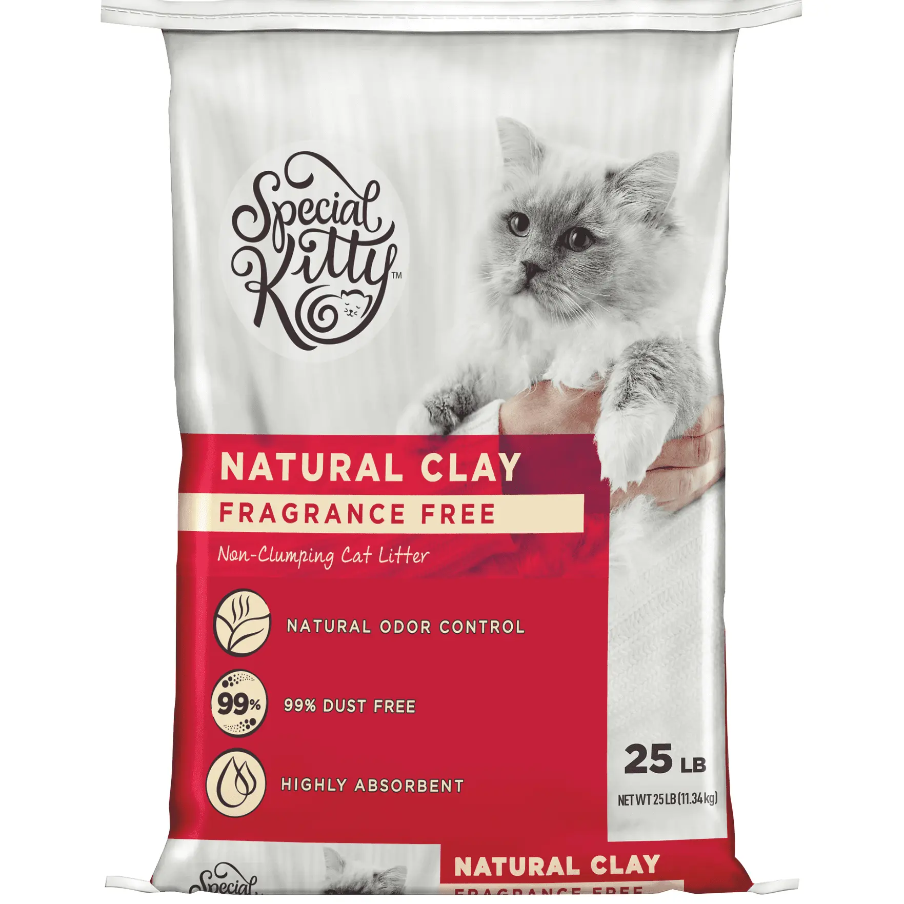 Unscented Non-Clumping Clay Cat Litter, Natural Highly Absorbent Formula, 99% Dust Free, Easy Maintenance, 25 lb Bag