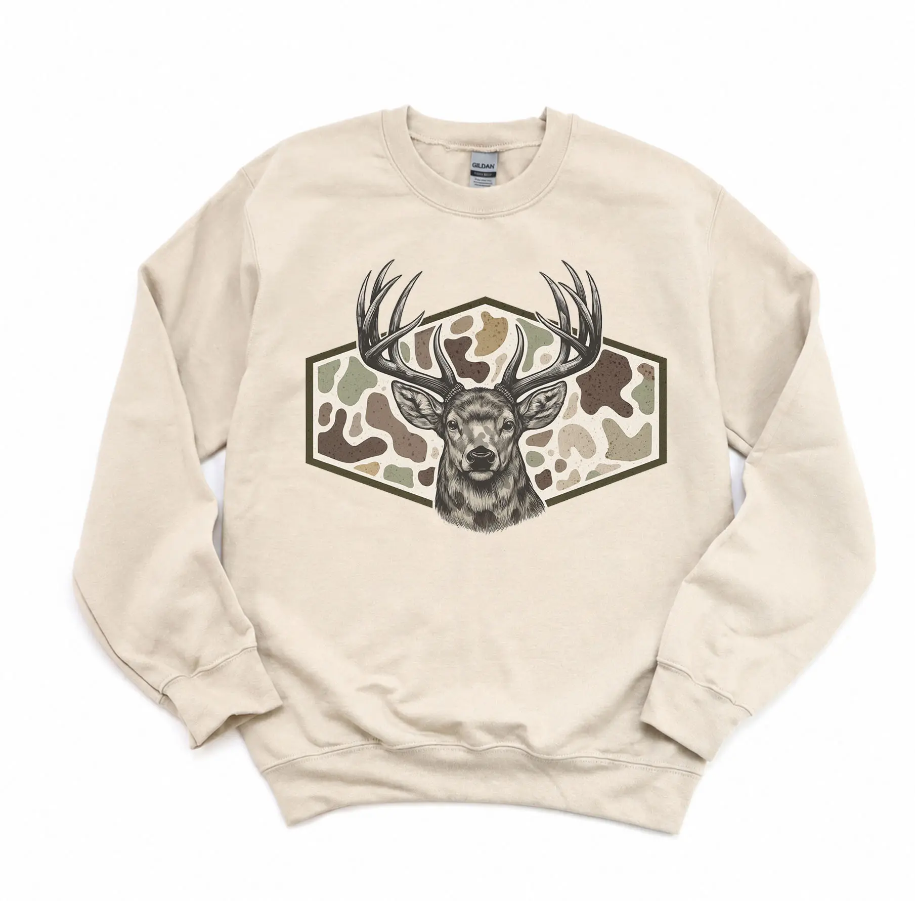 Marsh Old School Deer Camo Hunting Unisex Sweatshirt, Deer Hunting Camouflage Frame Tee, Hunting Deer Camo Frame Shirt for Hunting Lovers Gift