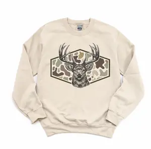 Marsh Old School Deer Camo Hunting Unisex Sweatshirt, Deer Hunting Camouflage Frame Tee, Hunting Deer Camo Frame Shirt for Hunting Lovers Gift