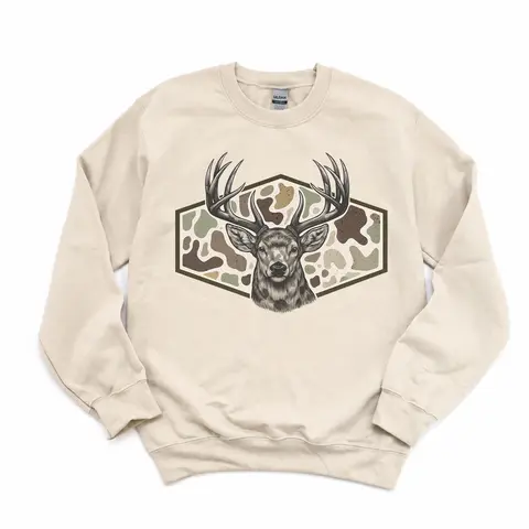 Marsh Old School Deer Camo Hunting Unisex Sweatshirt, Deer Hunting Camouflage Frame Tee, Hunting Deer Camo Frame Shirt for Hunting Lovers Gift
