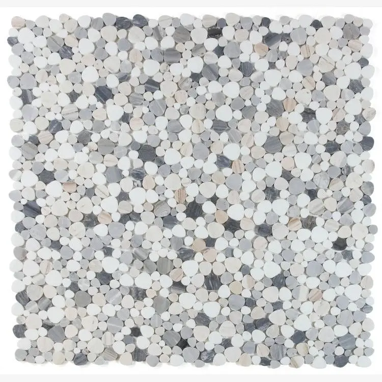 Hudson Beach Marble Pebble Mosaic Tile Sample