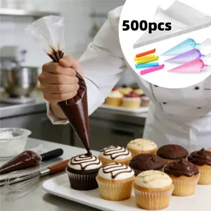500 Pcs Disposable Non-Slip Thickened Pastry Bag - Anti Burst Pastry Bags, Ideal for Icing, Cake Baked Goods Baking Chocolate Cupcake Decoratin