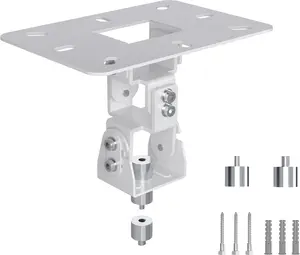 Mini Projector Ceiling Mount Stand Adjustable Wall Mount Hanger Bracket for Mini Projector with 2 Free Adapters, White PR14MINIW