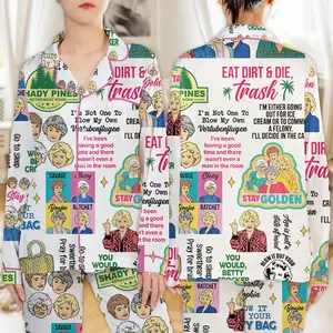 Golden Girls Christmas Pajamas Set, Dorothy Zbornak, Rose Nylund, Blanche Devereaux, Sophia Petrillo Long Short Sleeve Pajama, Squad Goals 80S Movie Youth & Adult Holiday Sleepwear, Family Xmas Pjs 45985 21