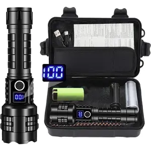 Rechargeable LED Flashlight High Lumen 5 Speed Modes, Super Bright Handheld Adjustable Waterproof Flashlight for Camping Emergency, Includes Box