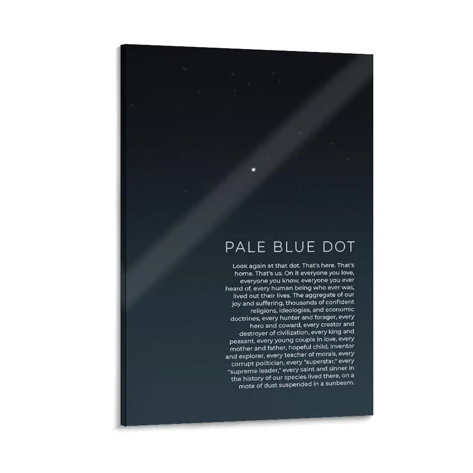 The Pale Blue Dot Poster, Voyager 1 Earth Planet, Earth Picture, Picture of Earth from Space, Blue Dot, Space Poster, Universe, Classroom Decor, Education Poster Canvas Wall Art For Bedroom Decor Bar Office Room Decor Gift