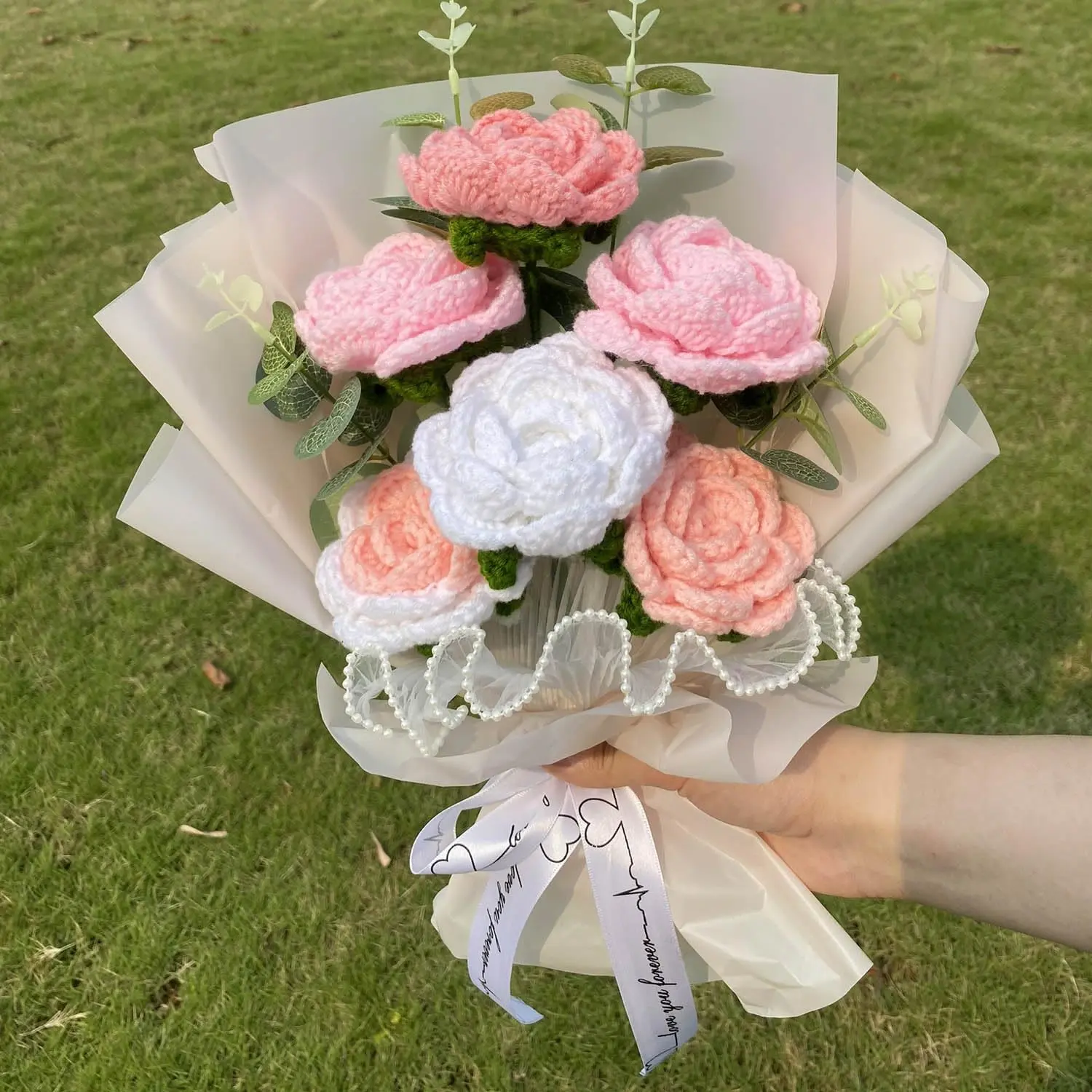 Completed Crochet Flowers Bouquet (Rose)