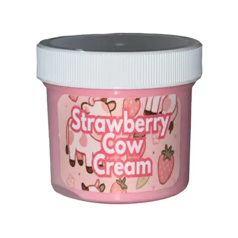 2oz Juicy Strawberry Scented Rich Mini Butter Slime Squishies - Strawberry Milk Cow-Aesthetic Stress Relief Sensory Toy for Squishy Makers Ages 5+, Scented Slimes, Whimsical Stuff, Anxiety Gifts, Kid Girl Gifts