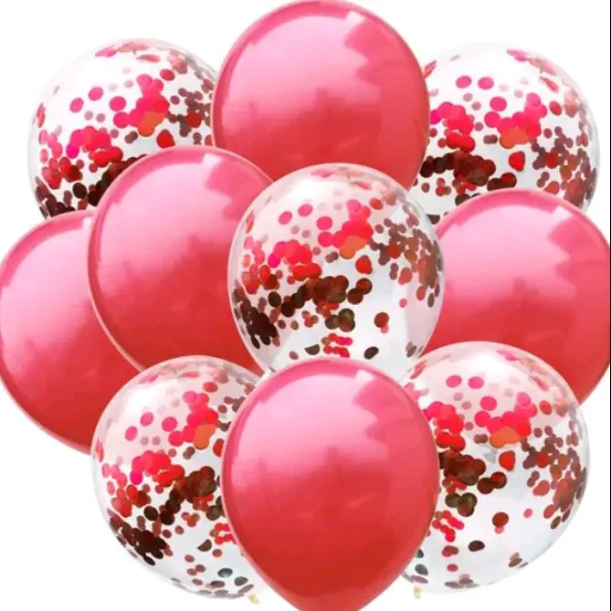 20 12IN RED CONFETTI BALLOONS 20 12IN RED CONFETTI BALLOONS