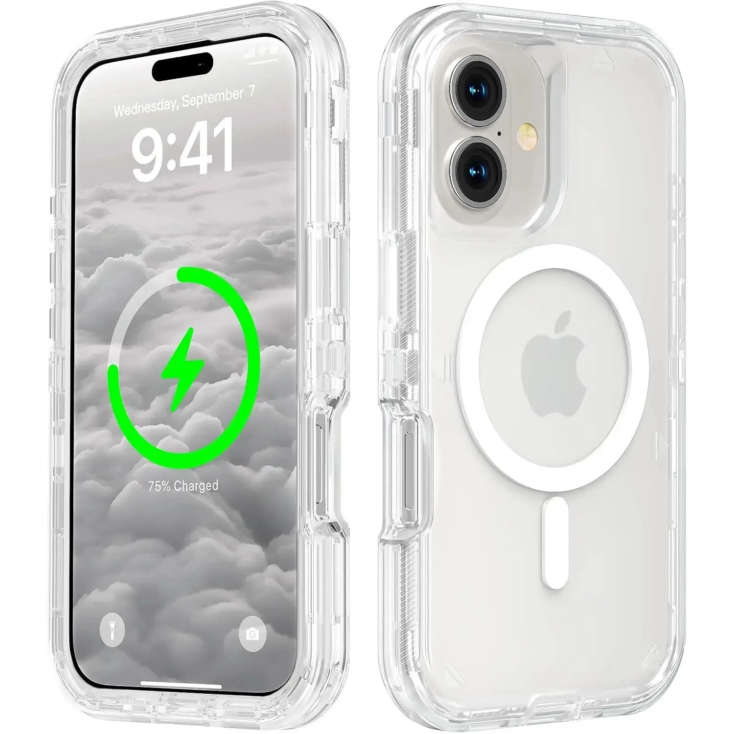 Entronix [Magnetic] Case Compatible with iPhone 16 Plus - [Clear] Triple-Layer Heavy Duty Protection