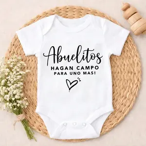 Premium Cotton Baby Bodysuit Abuelitos Hagan Campo Para Uno Mas Print 100% Pure Cotton Non-Irritating Snap Closure Breathable Perfect For Gifting & Everyday