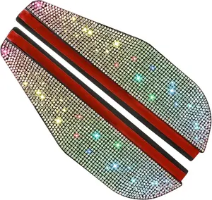 PCS Bling Car Side Mirror Rain Visor Guard, Rhinestones Automotive Rear View Mirror Rain Eyebrows, PVC Rainproof Vehicle Side Mirrors Smoke Shade Cover for Car, Truck, SUV (Colorful)