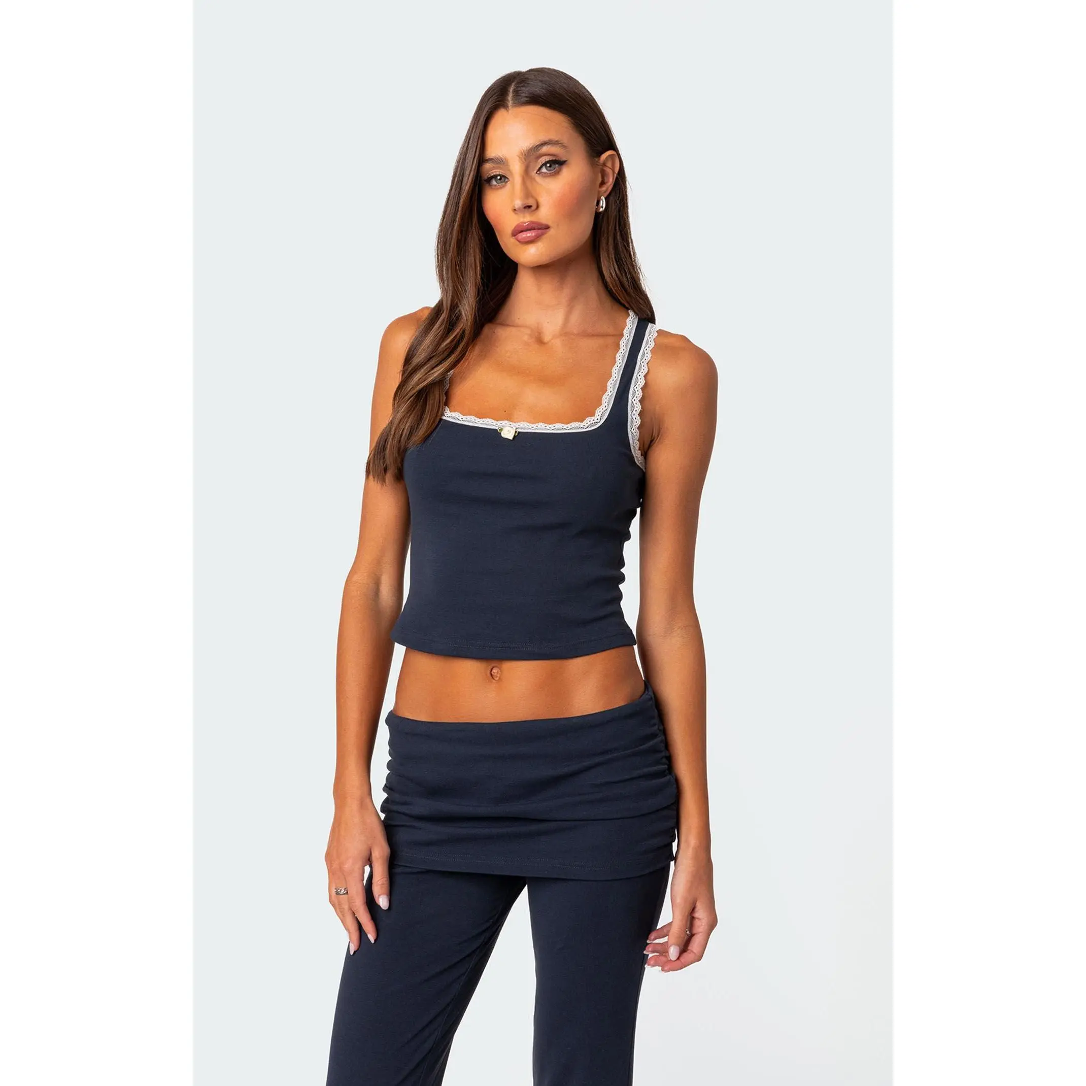 Edikted Women's Kadence Lace Trim Tank Top