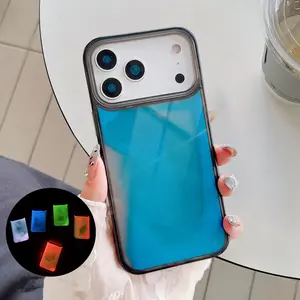 Luminous Liquid Sand Phone Case for iPhone 17/16/15/14/13 Pro Max, Glow In The Dark Unique Stress Relief Phone Case Shockproof Protective Cover for Men & Women