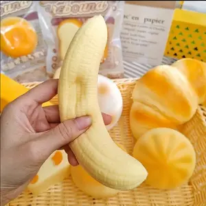 Soft Squishable Banana-Shaped Butter Bar Toy, Realistic Texture, Stress Relief, Desk Toy, Sensory Play, Creative Gift, Sensory Fidget Tool, Squishy Sensory Fidgets