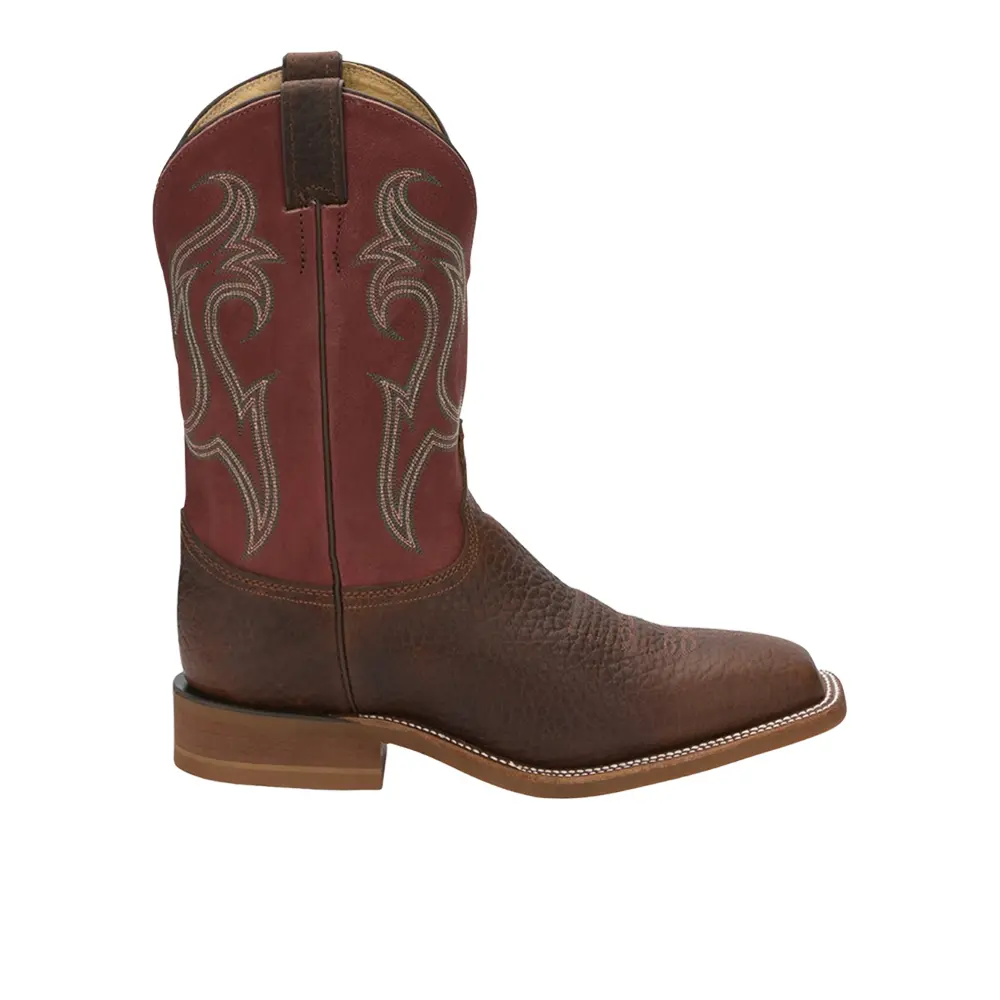 Justin Boots Mens Bender Square Toe Pull On  Casual Boots Mid Calf - Brown, Red