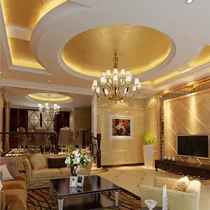 New Q QIHANG Thick Waterproof Gold Foil Wallpaper Hotel KTV Bars TV Backdrop Living Room Wallpaper Gold Color 1.73'W x 30.35'