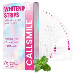 CALLSMILE Teeth Whitening Strips – Dry-Fit Adhesion, Enamel Safe Formula, Mint Flavor, 30-Minute Daily Treatment