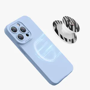 Silver Streak Magnetic Pop Socket - Compatible with Various Electronics, Ideal for Power Delivery Durable Phone Stand Grip
