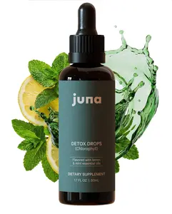 Juna Detox Chlorophyll Drops with lemon and mint for overall wellness  - 1.7 FL oz